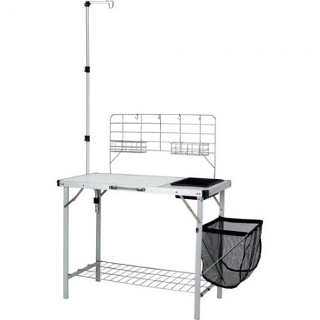 Ozark Trail Camping Table, Silver, 39 L in x 19.7 W in x 76 H in