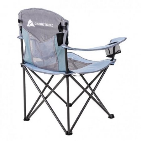 Ozark Trail Oversized Mesh Cooler Chair, Aqua/Grey