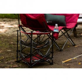Ozark Trail 3 Shelf Camping Table, Red, 14 in x 14 in x 18 in
