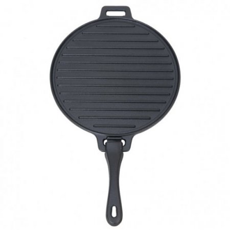 Ozark Trail 4-piece Cast Iron Skillet Set with Handles and Griddle, Pre-seasoned, 6", 10.5", 11"