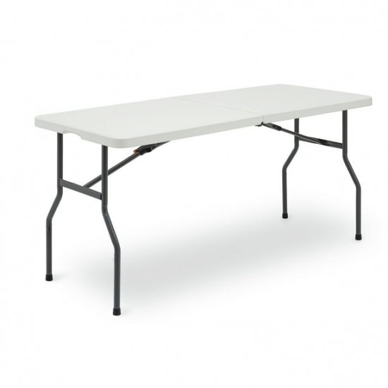 Ozark Trail 5-Foot Center Half Folding Table, White (Indoor and Outdoor ...