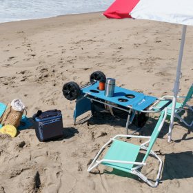 Ozark Trail Sand Island Convertible Beach Cart, Blue, Outdoor Camping Wagon, Adult