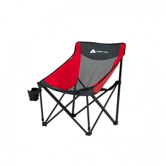 Ozark Trail Camping Chair, Red and Gray